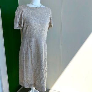 Vintage 40s Ivory Eyelet Lace Sheath Dress